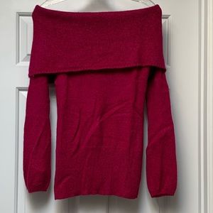WHBM Magenta Off Shoulder Sweater Sz XS